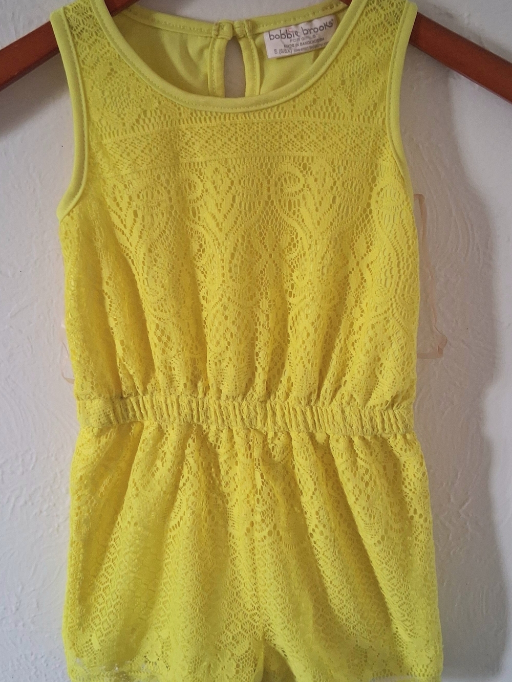 bobbie brooks Yellow (More Neon Side) Lace Romper